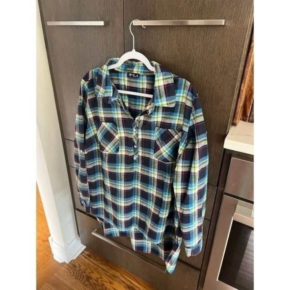 Lily By Firmiana Women's Multicolor checkered tunic flannel size 1XL‎